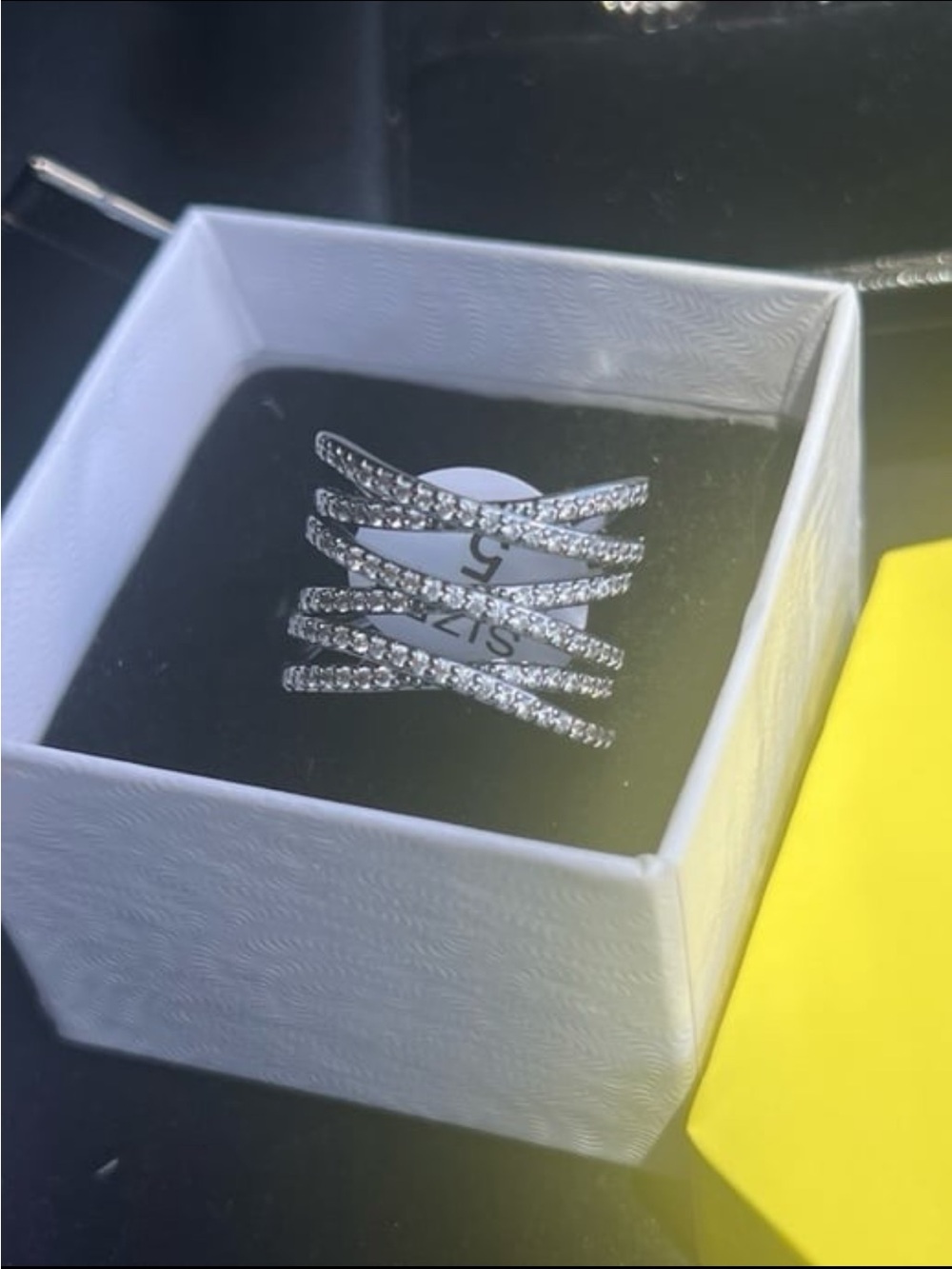 RBP7406 Intricate details Diamond cubic zirconia hematite plating size 5